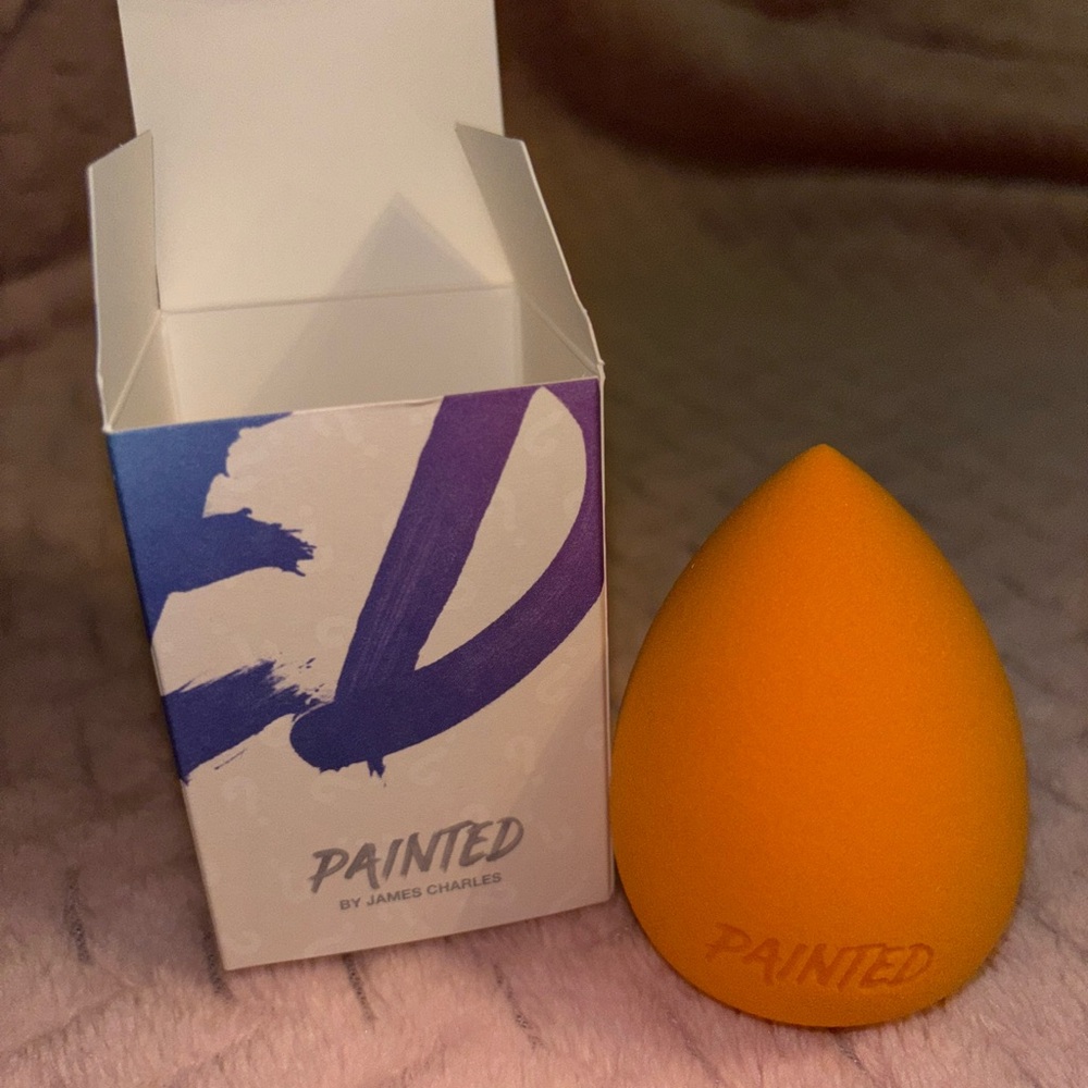 painted by james charles orange beauty blender